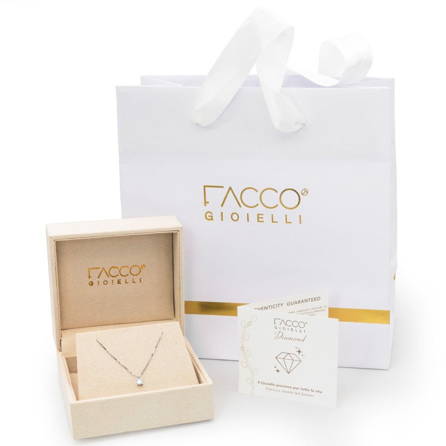 Gioielli FACCO GIOIELLI | Anello Luce D'Oro Vero Con Diamanti 100% Naturali P.Ct 13