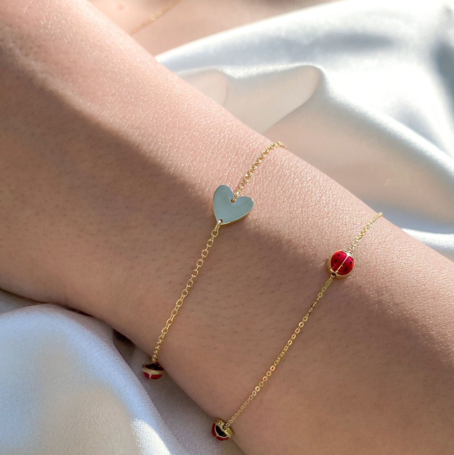 Gioielli FACCO GIOIELLI | Bracciale Cuore Coccinella D'Oro Vero