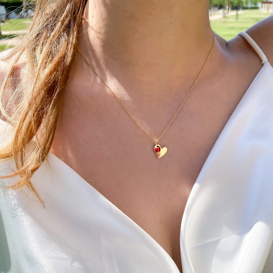 Gioielli FACCO GIOIELLI | Collana Cuore Coccinella D'Oro Vero